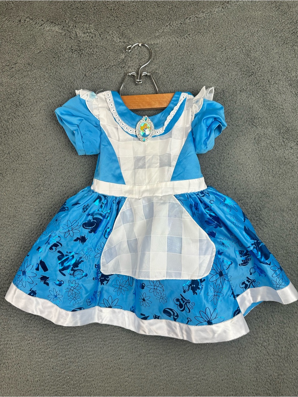 Disney Alice in Wonderland Costume Dress Blue White Girls Size 3